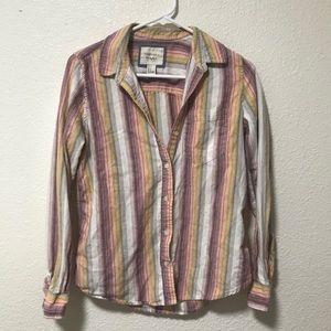 Forever 21 S rainbow muted colors button up